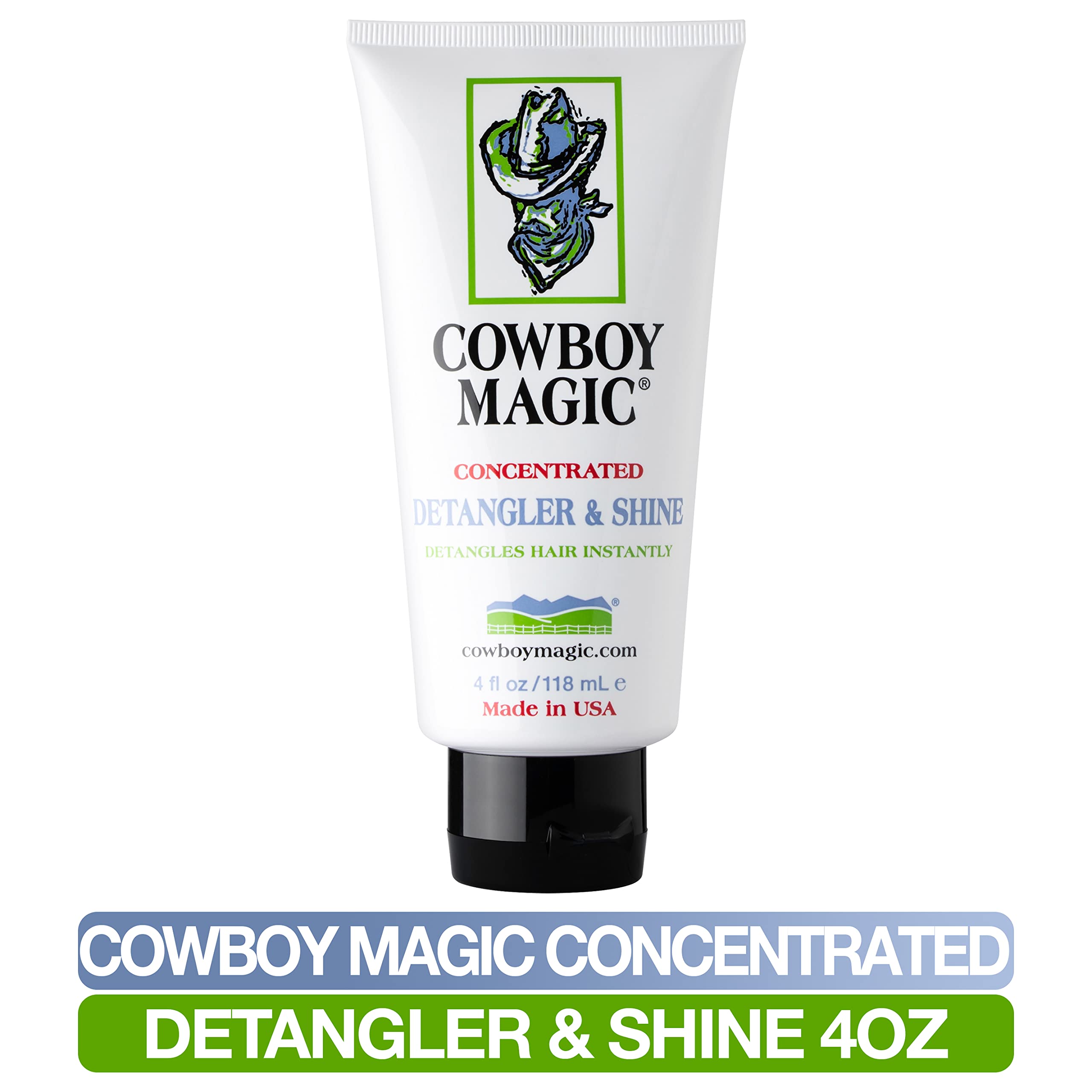 Cowboy Magic Detangler & Shine close-up showing silky, moisturized hair