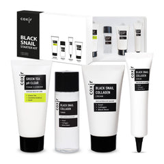 coxir Black Snail Cleanser foam bottle—gentle cleansing for refreshed skin.