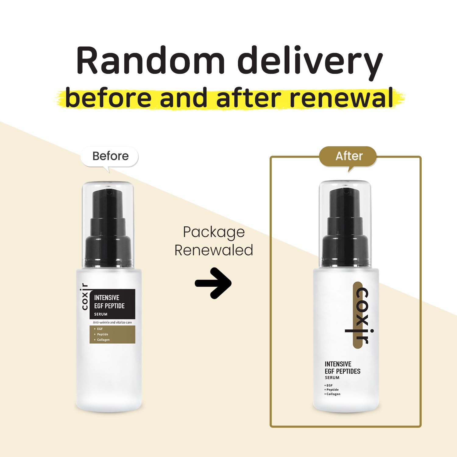coxir INTENSIVE EGF PEPTIDES SERUM day and night use shot suggests versatile routine.