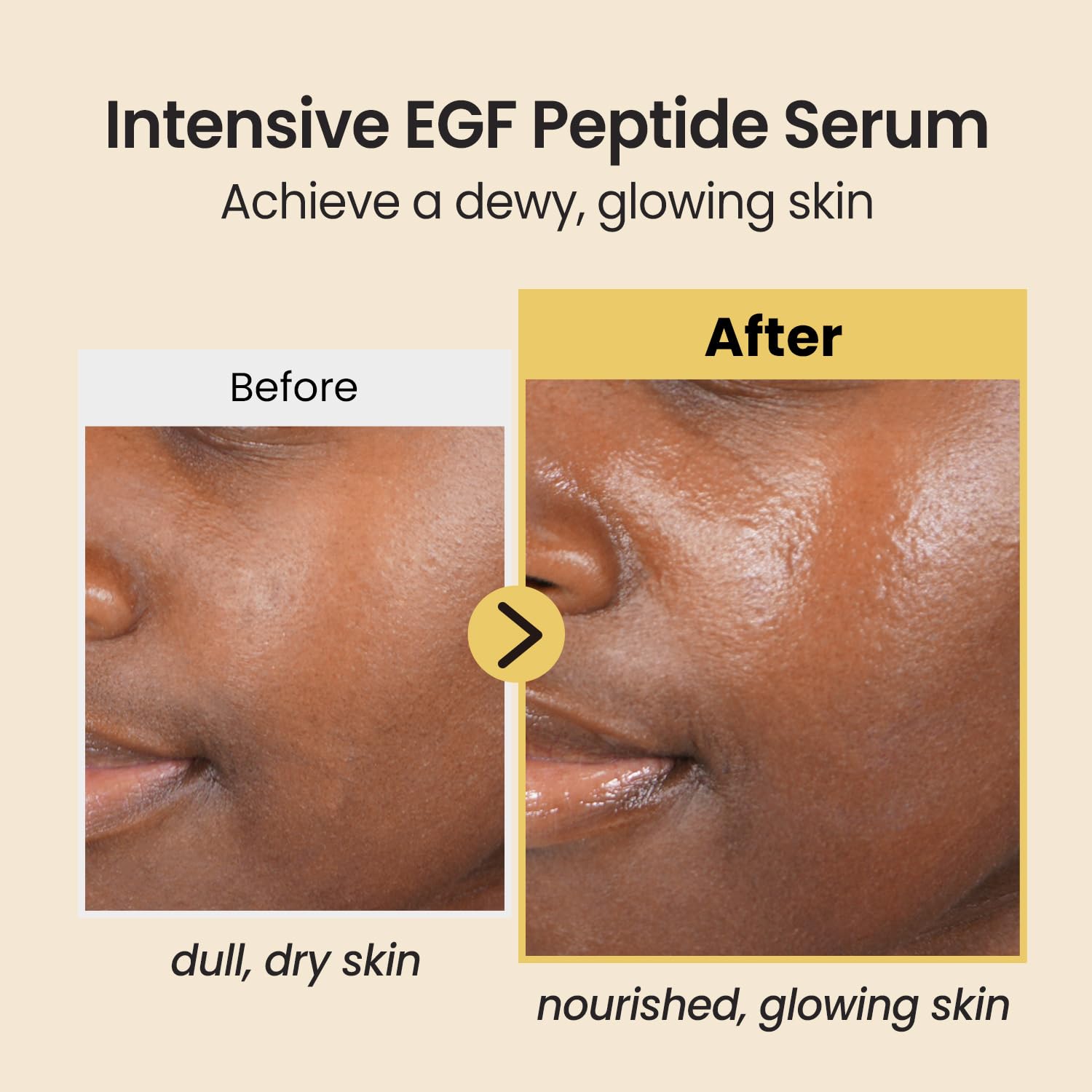coxir INTENSIVE EGF PEPTIDES SERUM pump-top closeup highlights quick-absorb formula for daily use.