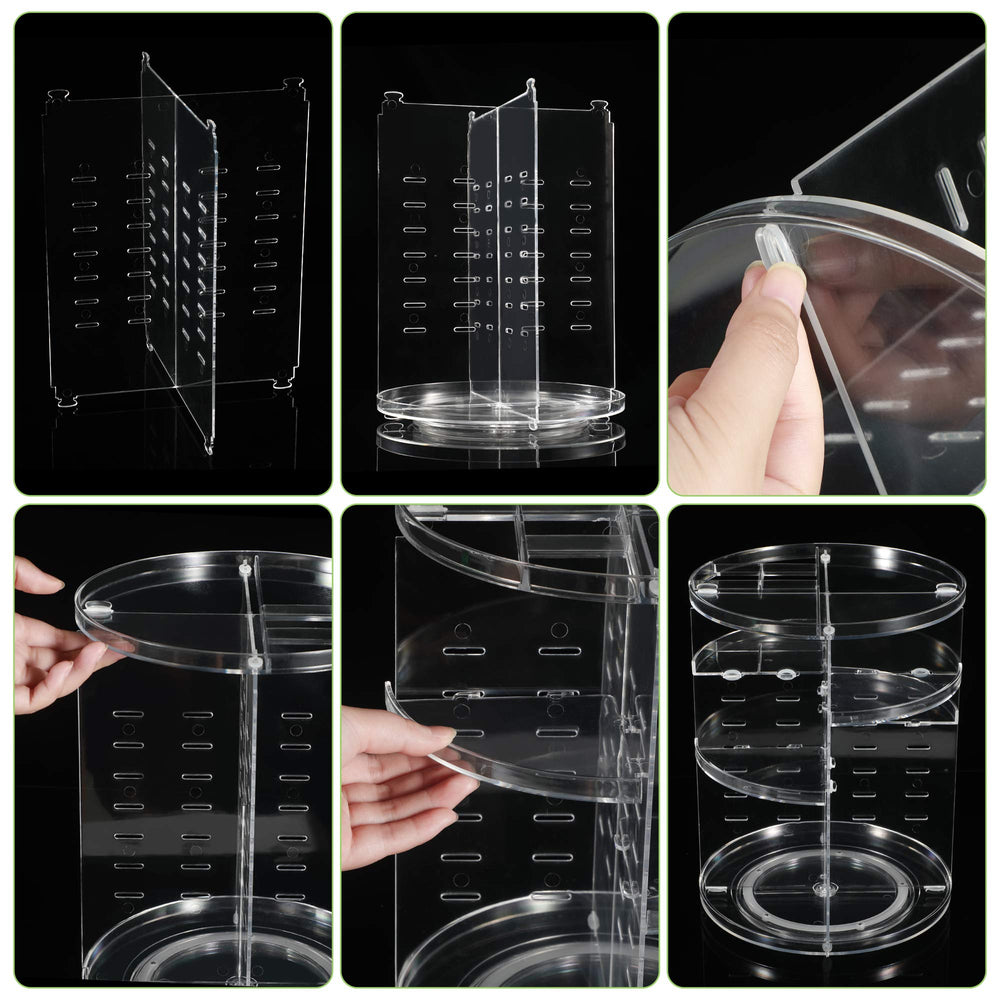 COYAHO makeup brush-lipstick-nail-polish organizer fits varied cosmetics neatly.