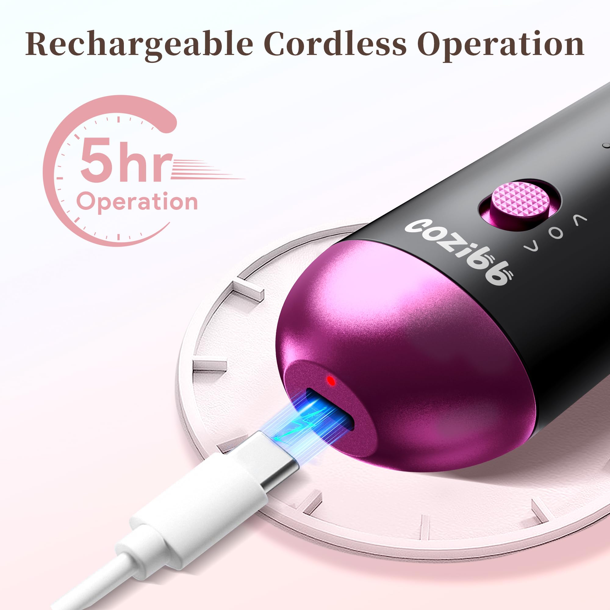 CoziBB eight in one kit showcases versatile attachments for nails and cuticles.