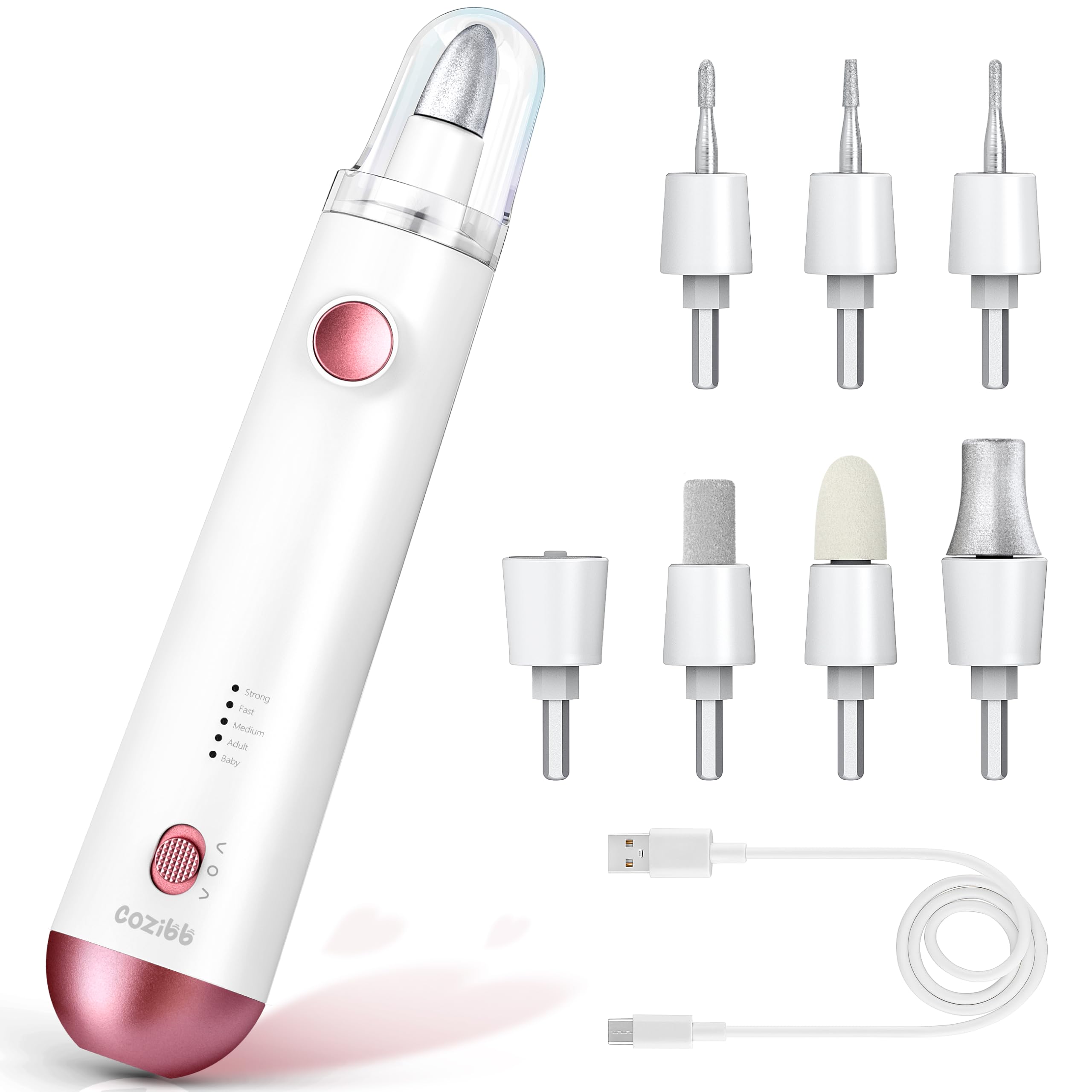 CoziBB electric nail drill with LED light enabling precise at-home manicures