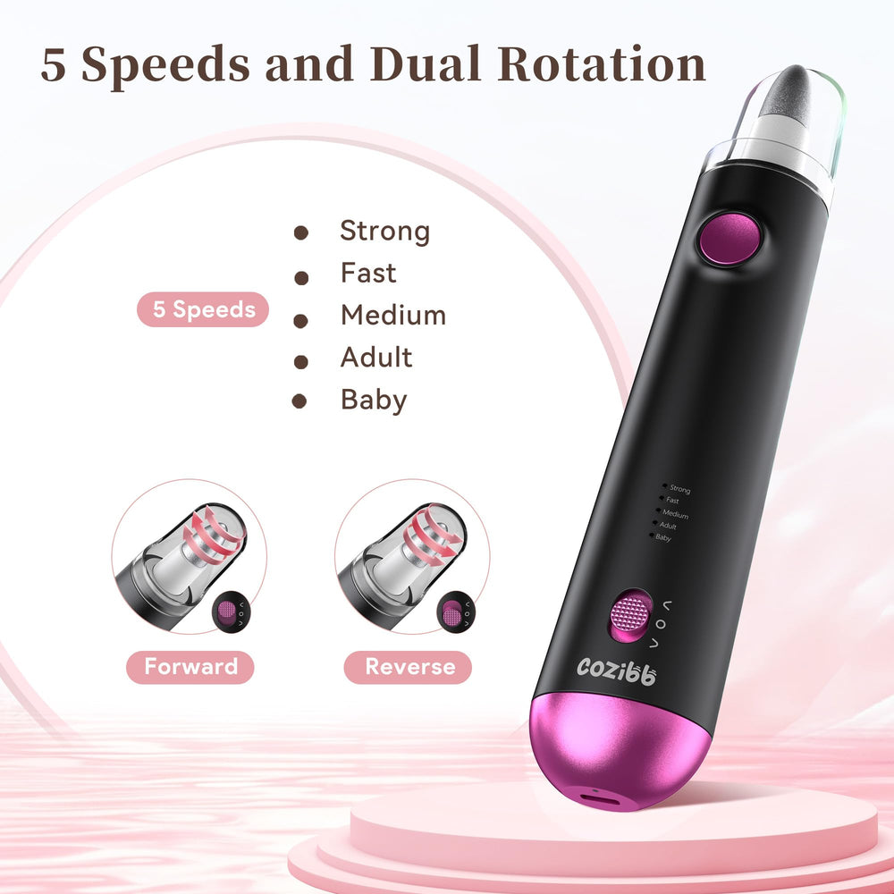 CoziBB LED light close up aids accurate shaping during nail work.