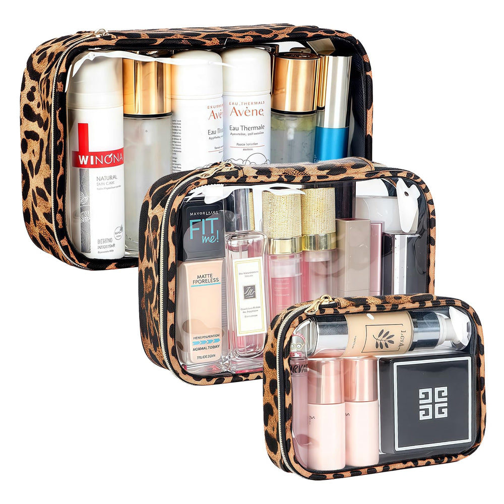 Cozomga bolsas maquillaje transparentes en tres tamanos para viajar sin problemas