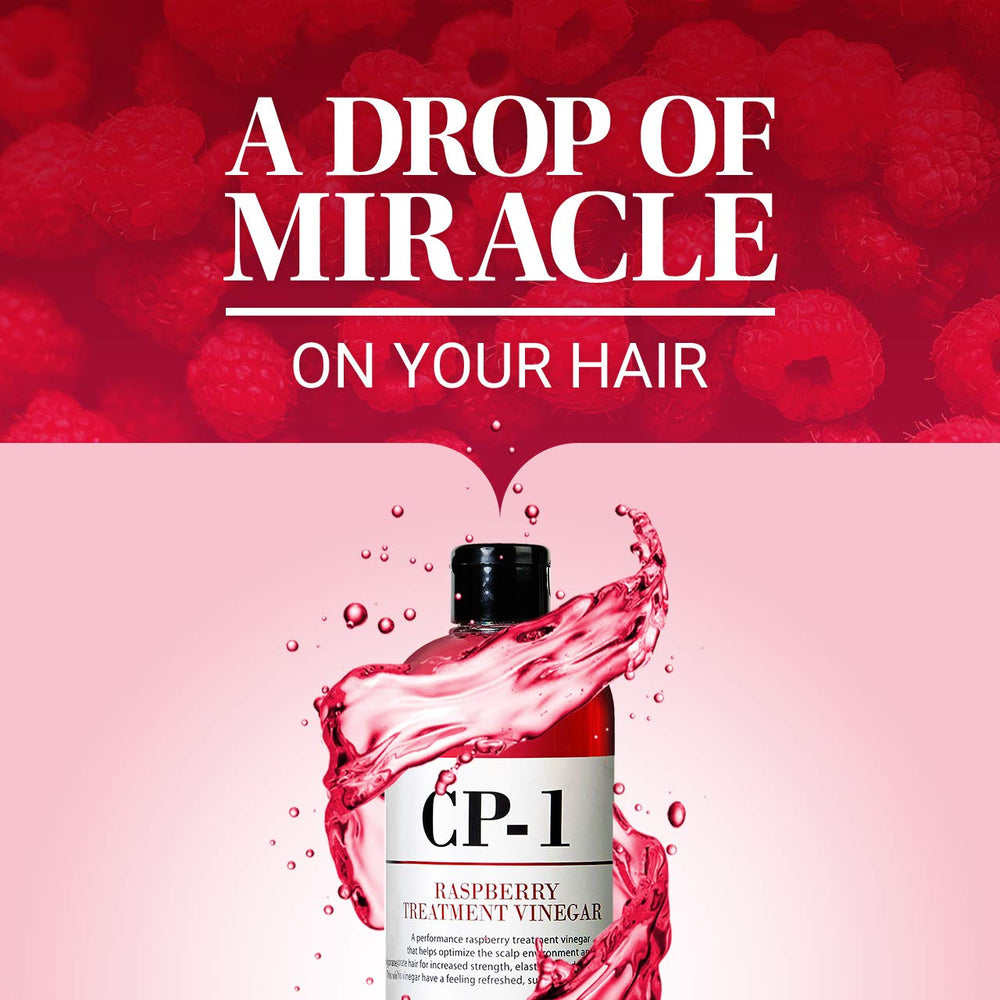 CP-1 Raspberry Treatment Hair Vinegar Rinse scalp massage conveys a soothing ritual and relief.