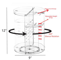 Cq acrylic 360-degree rotation makeup stand displaying items neatly at a glance