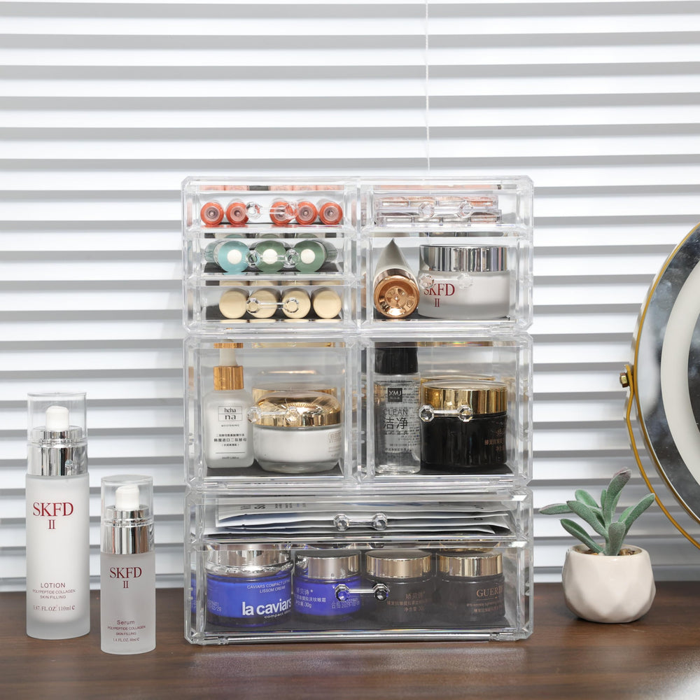 CQ Acrylic Clear Stackable Drawers gift-ready packaging for organizers.