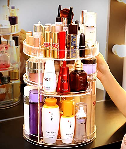 cq acrylic multi-function-spin-storage-rack suitable for vanity and bathroom