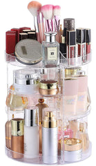 cq acrylic rotating-organizer 360-degree spin for quick makeup access