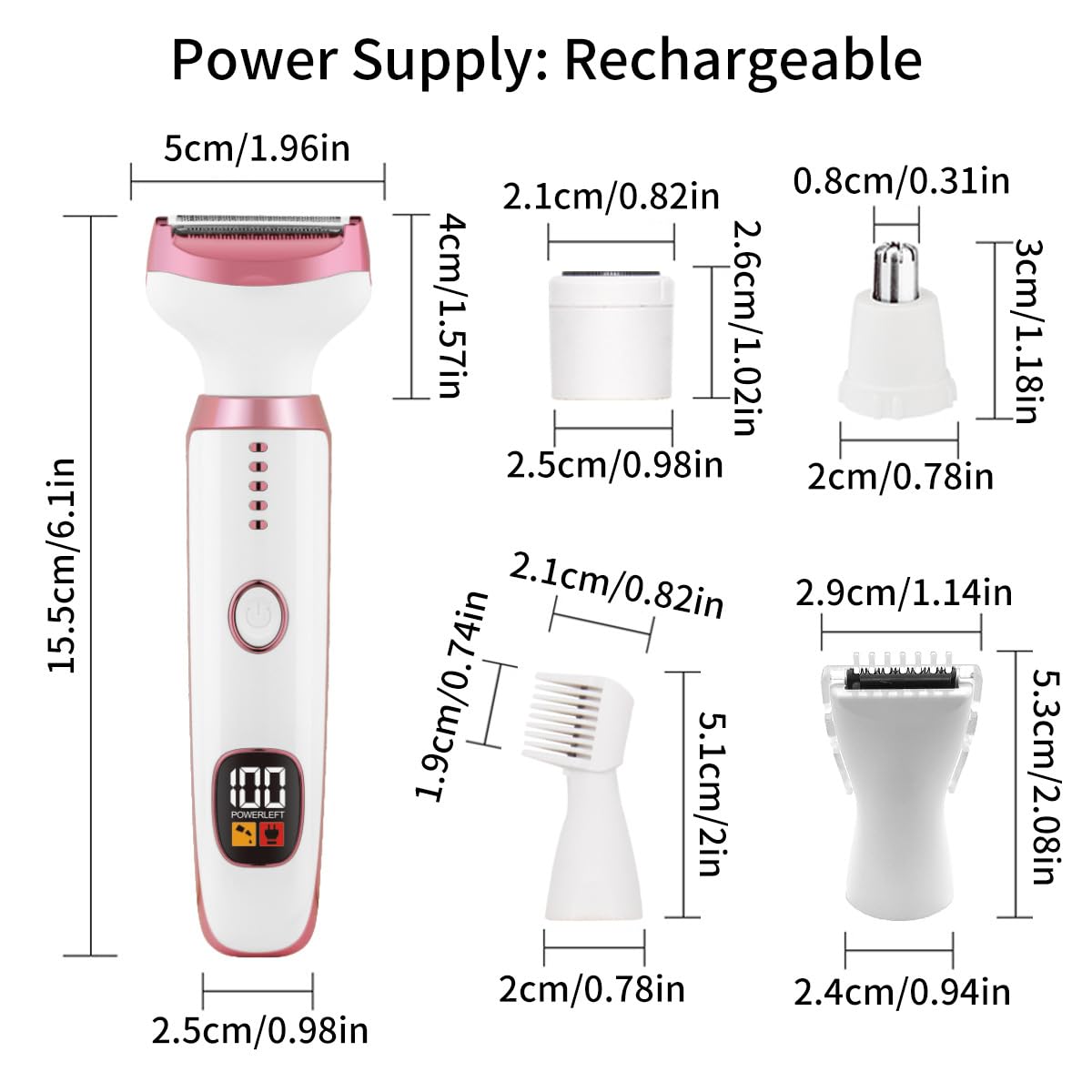 Cqxfsgr 5-in-1 electric shaver small-area attachment for delicate zones.