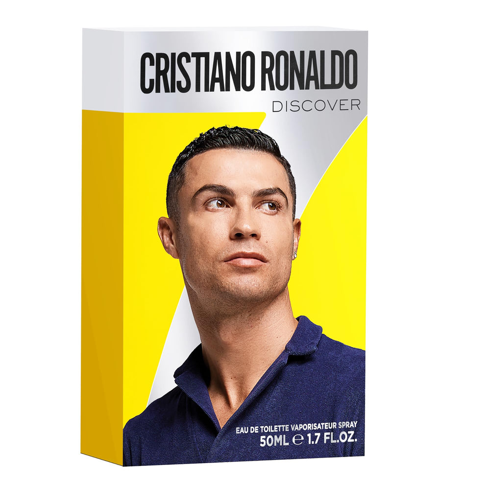 CR7 Discover label detail emphasizes branding and sophisticated styling for premium perception