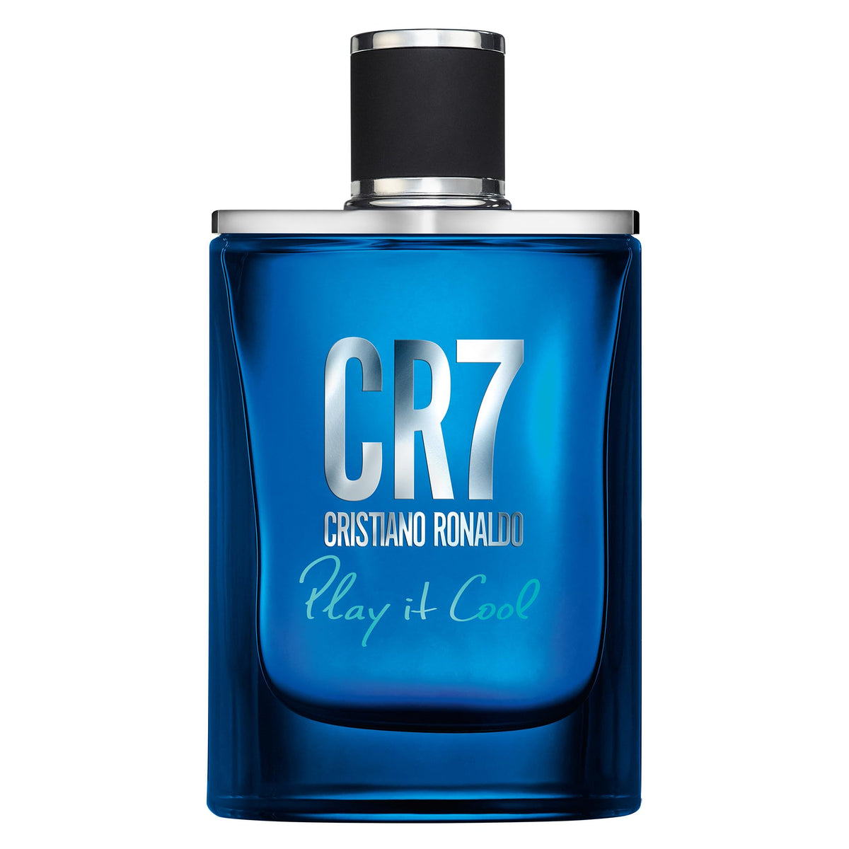 CR7 Play It Cool bottle closeup reveals sleek design for everyday wear.