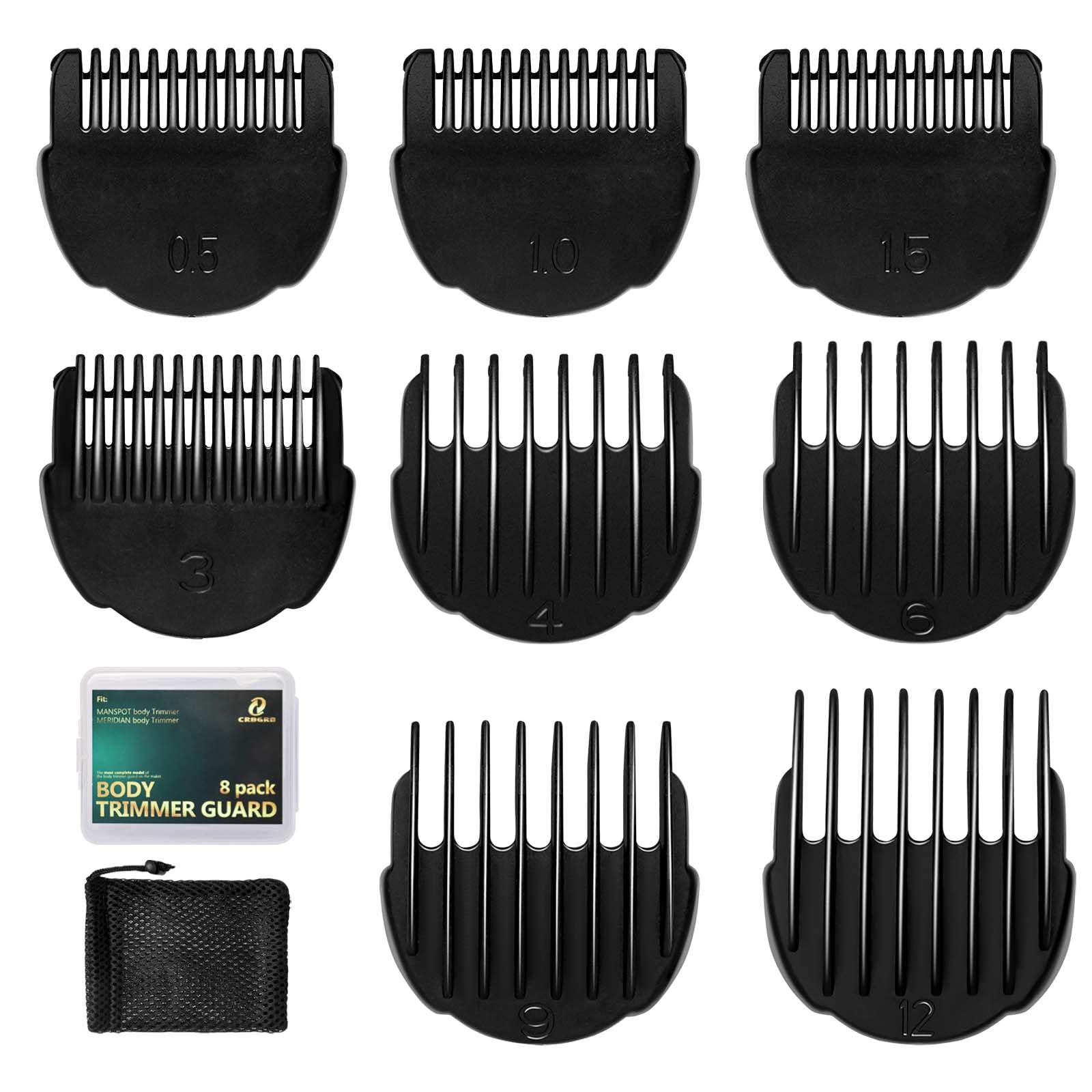 CR8GR8 hair clipper guards closeup showing 0.5mm precision for clean edges.
