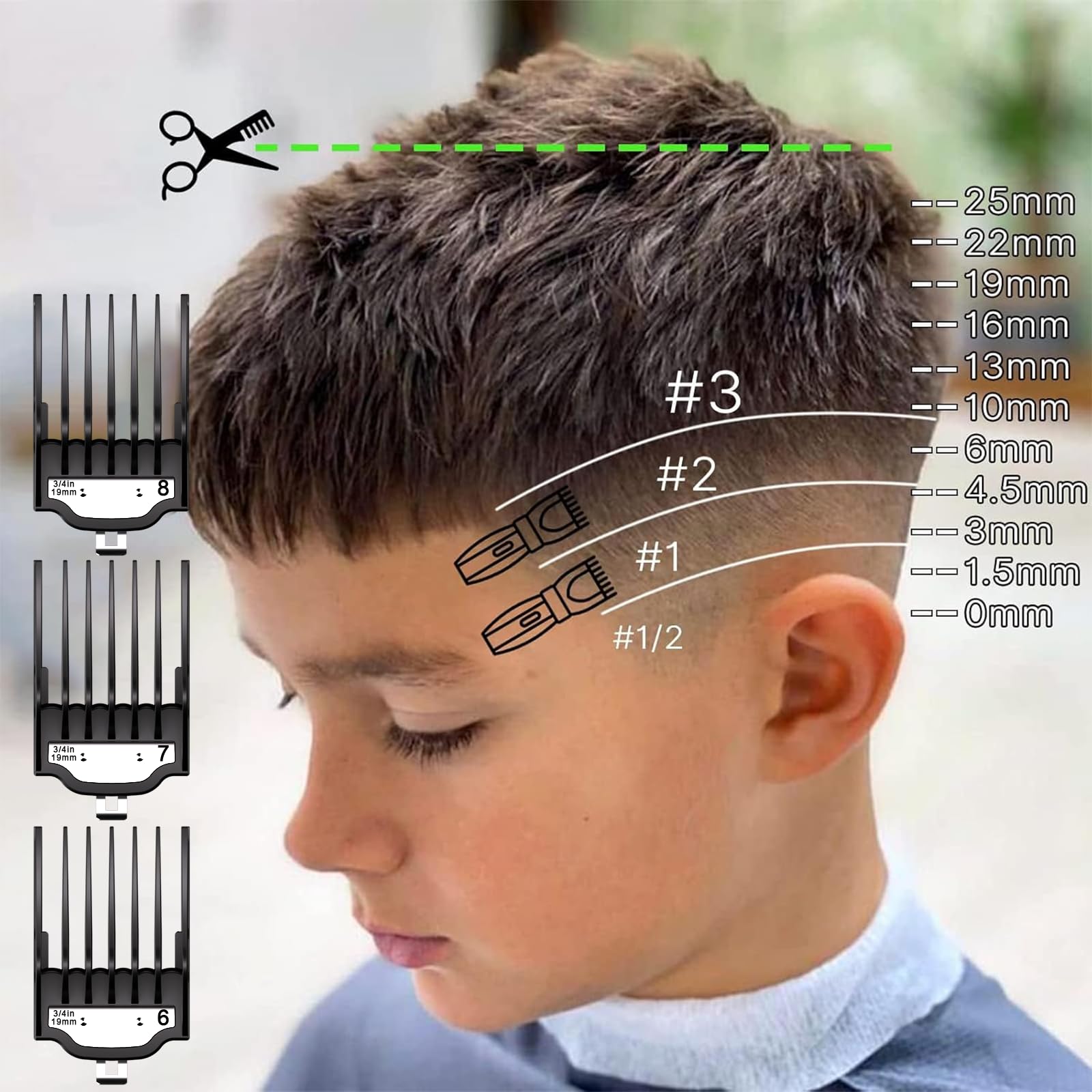 CR8GR8 Wahl guards 10pc set length guide 3-16-inch for mid-length styles.