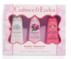 Crabtree & Evelyn Hand Therapy Collection with Evelyn Rose scent for deeply moisturized hands.