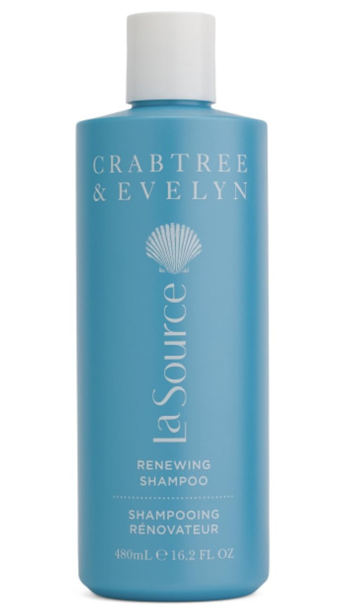 Crabtree & Evelyn La Source Renewing Shampoo bottle front view for healthier scalp.