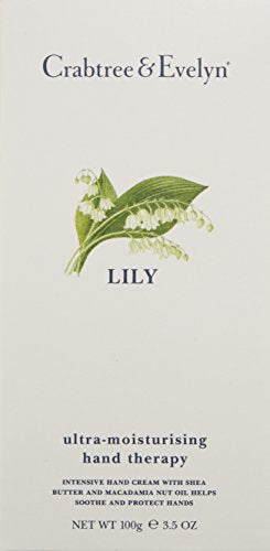 Crabtree & Evelyn Lily cream texture closeup showing quick, non-greasy absorption