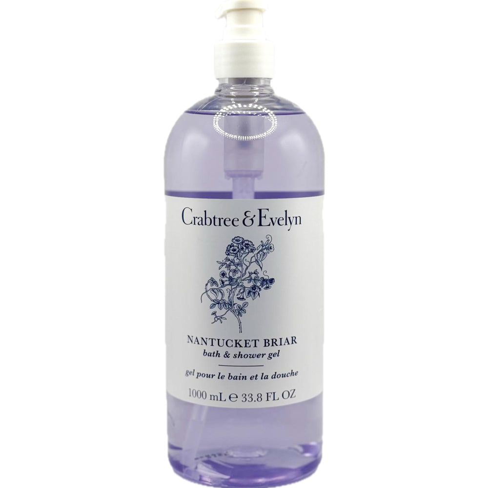 Crabtree & Evelyn Nantucket Briar bath gel bottle with pump for generous cleansing.