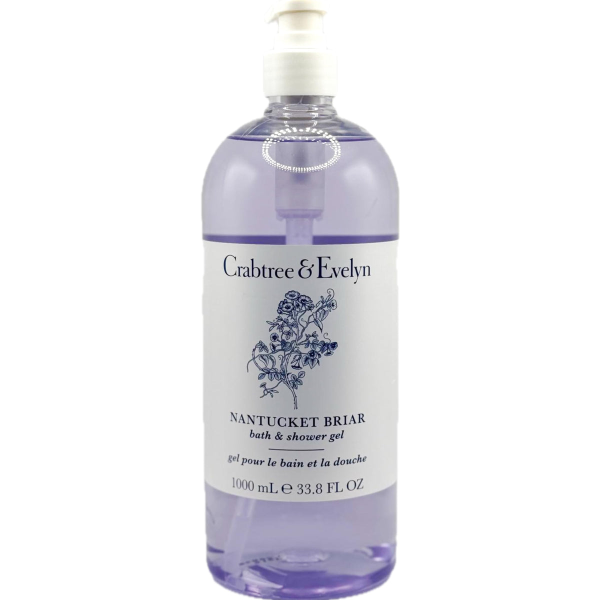 Crabtree & Evelyn Nantucket Briar bath gel bottle with pump for generous cleansing.
