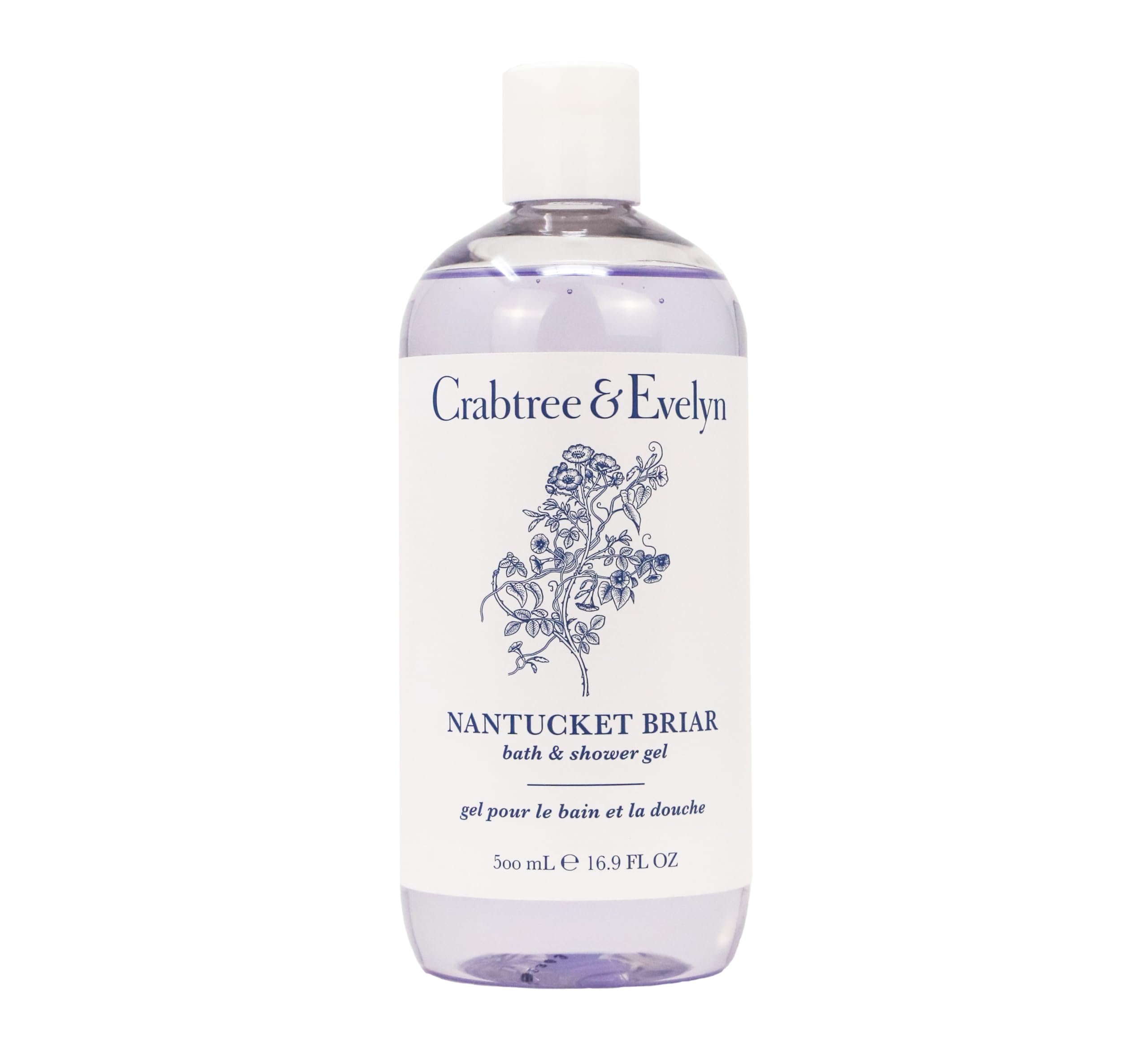 Crabtree & Evelyn Nantucket Briar Bath & Shower Gel bottle pour for a refreshing shower routine