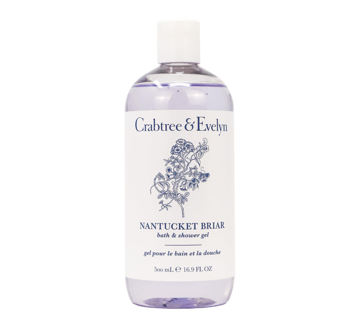 Crabtree & Evelyn Nantucket Briar Bath & Shower Gel bottle pour for a refreshing shower routine