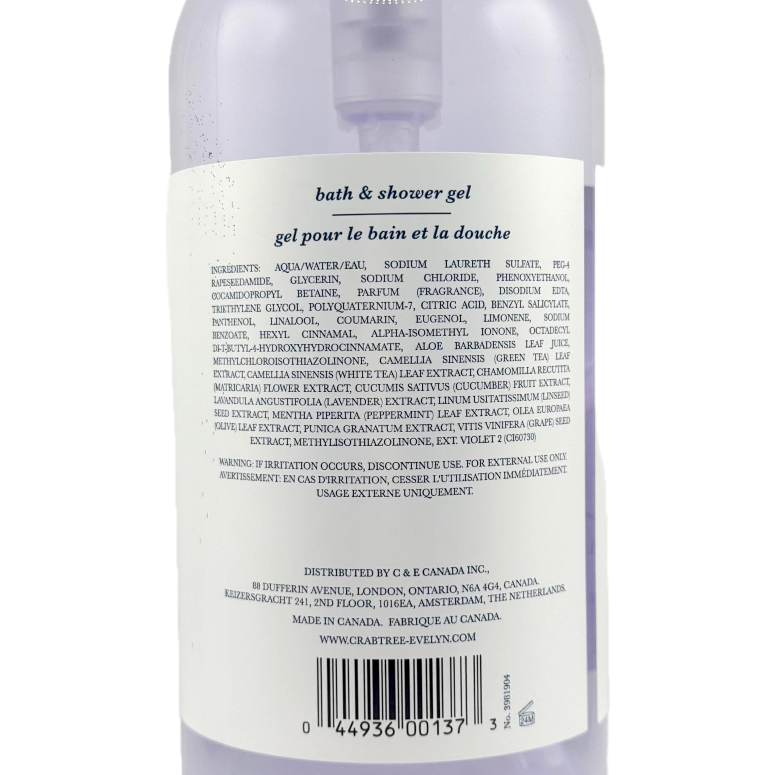 Crabtree & Evelyn Nantucket Briar bottle design enhances upscale bathroom decor.