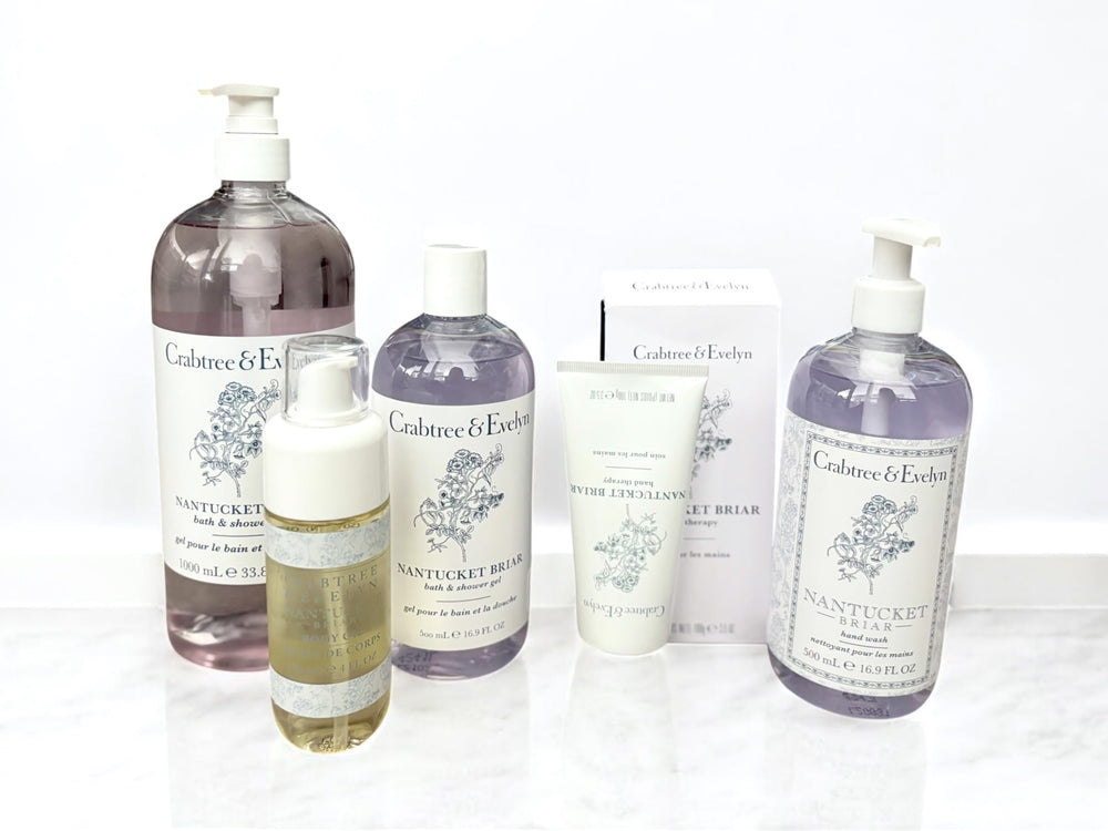Crabtree & Evelyn Nantucket Briar hand wash display evokes coastal charm
