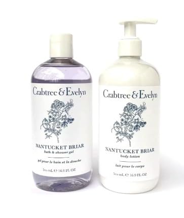 Crabtree & Evelyn Nantucket Briar set bottle delivers hydrating floral fragrance for daily use
