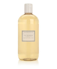 Crabtree & Evelyn Summer Hill bath gel bottle pouring for a refreshing daily cleanse.