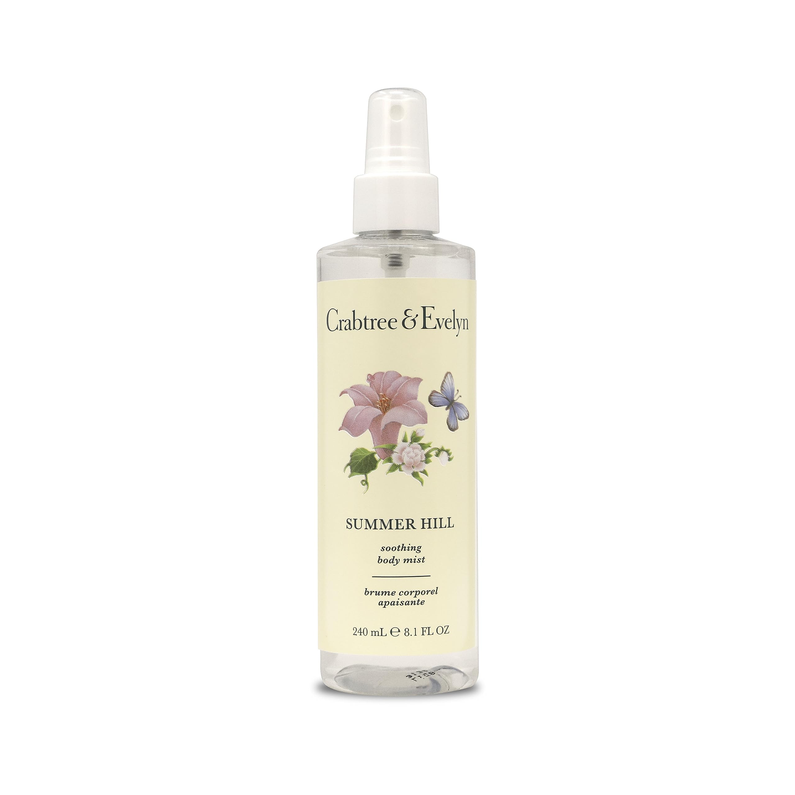 Crabtree & Evelyn Summer Hill Body Mist bottle for refreshing, floral-scented hydration