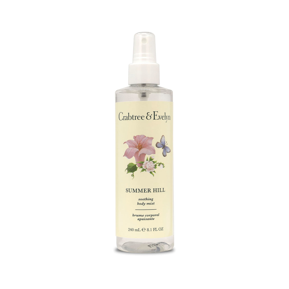 Crabtree & Evelyn Summer Hill Body Mist bottle for refreshing, floral-scented hydration