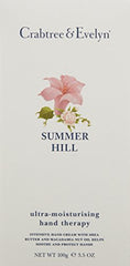 Crabtree & Evelyn Summer Hill hand therapy jar during application for hydration.