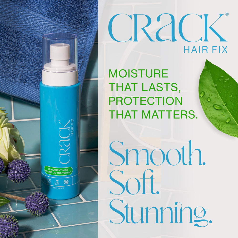Crack Hair Fix Mist Spray applied on dry hair highlights shine and frizz control