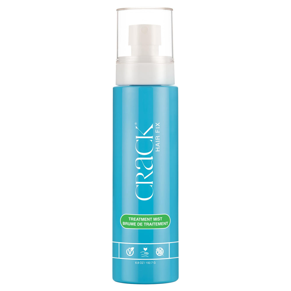 Crack Hair Fix Mist Spray bottle angled showing hydration and easy mist control
