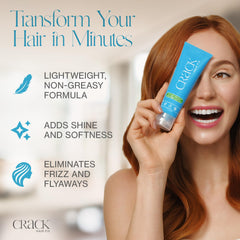 Crack Hair Fix styling cream application demonstrates smooth daily styling.