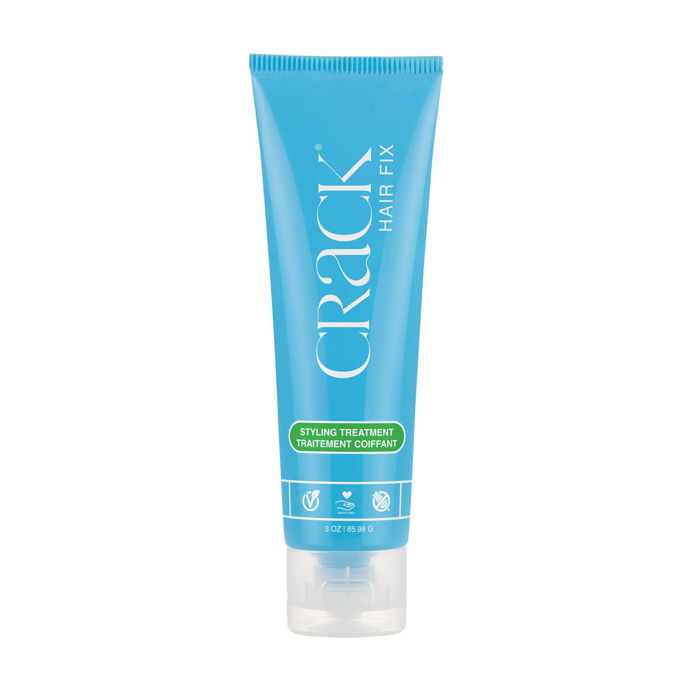 Crack Hair Fix styling cream bottle front showing frizz control for smooth results.
