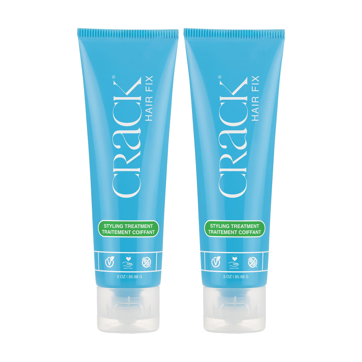 Crack Hair Fix styling cream bottle shows frizz-control leave-in formula.