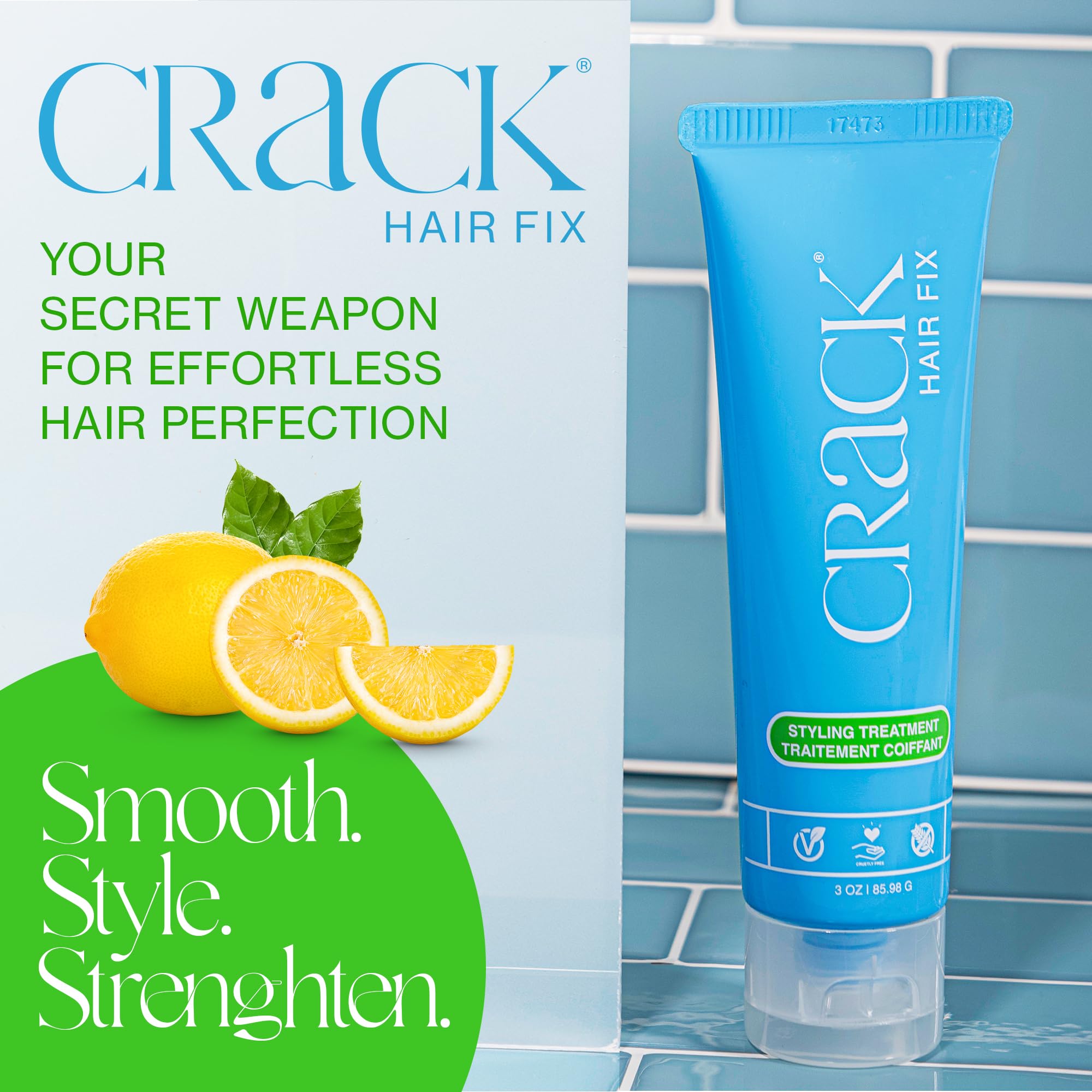 Crack Hair Fix styling cream being applied for easy styling and heat protection.