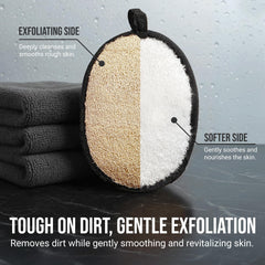 CraftsOfEgypt durable shower scrubber with compact design, ideal for travel.