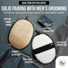 CraftsOfEgypt mens skin care exfoliation use demonstrates rugged, refreshing body care.