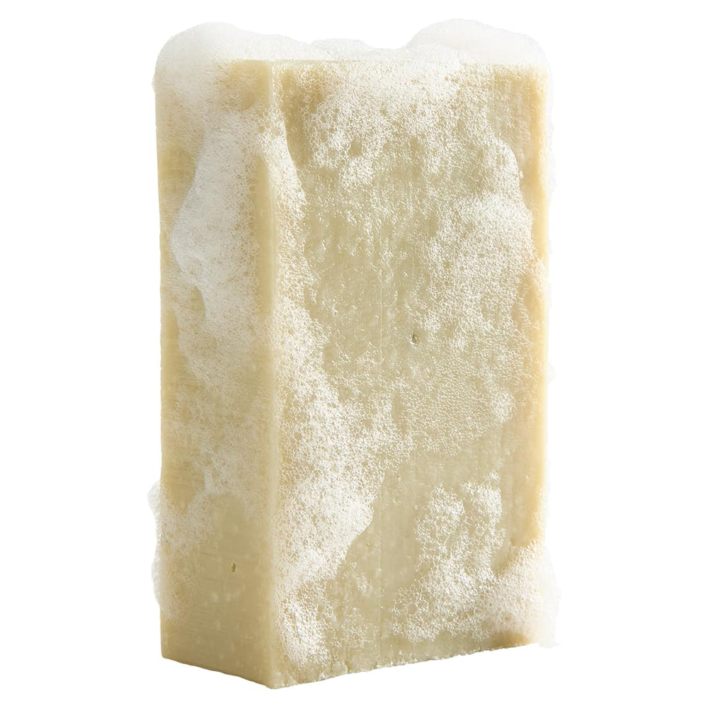 Crate 61 Organics unscented castile soap pack in hand for travel cleansing