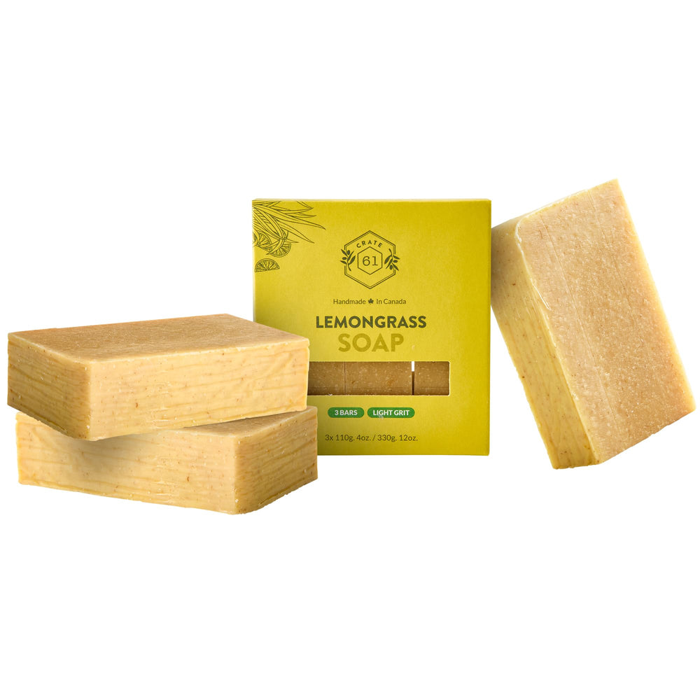 Crate 61 Organics lemongrass soap bar pack for daily cleansing