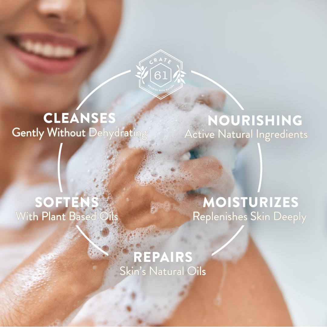 Crate 61 Organics Citrus soap bar in hand demonstrates compact travel-friendly cleansing option