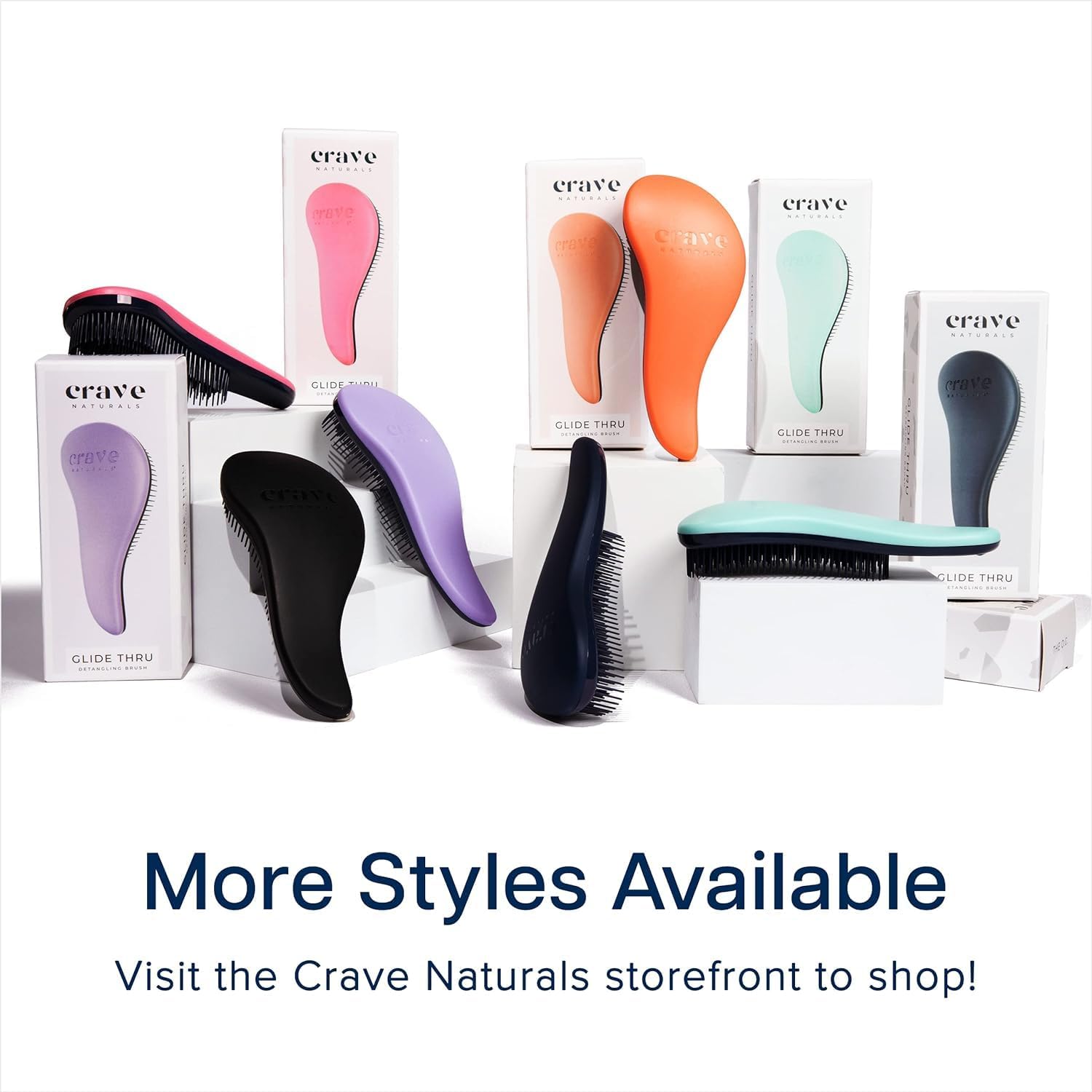 Crave Naturals Biggie Glide Thru brush for everyday styling on damp or dry hair.