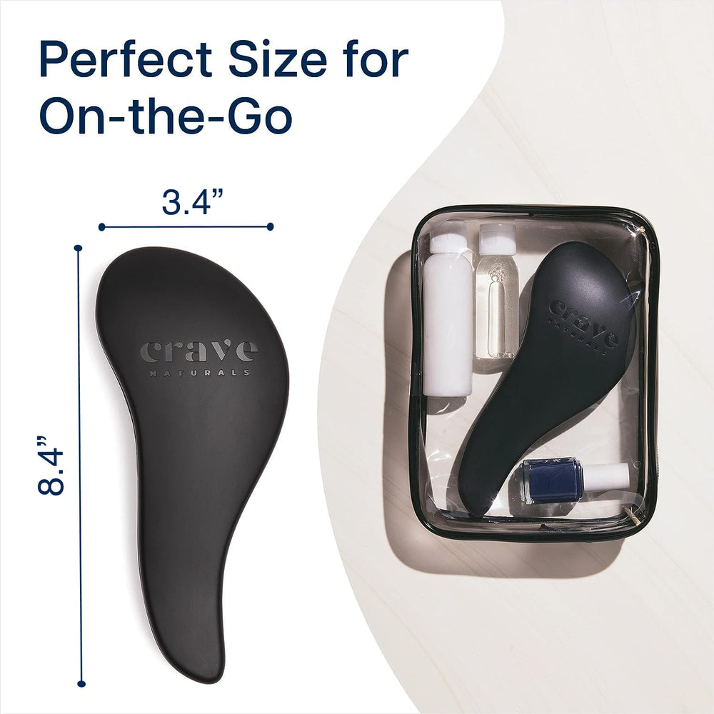 Crave Naturals Biggie Glide Thru brush travel-friendly and lightweight for easy packing.