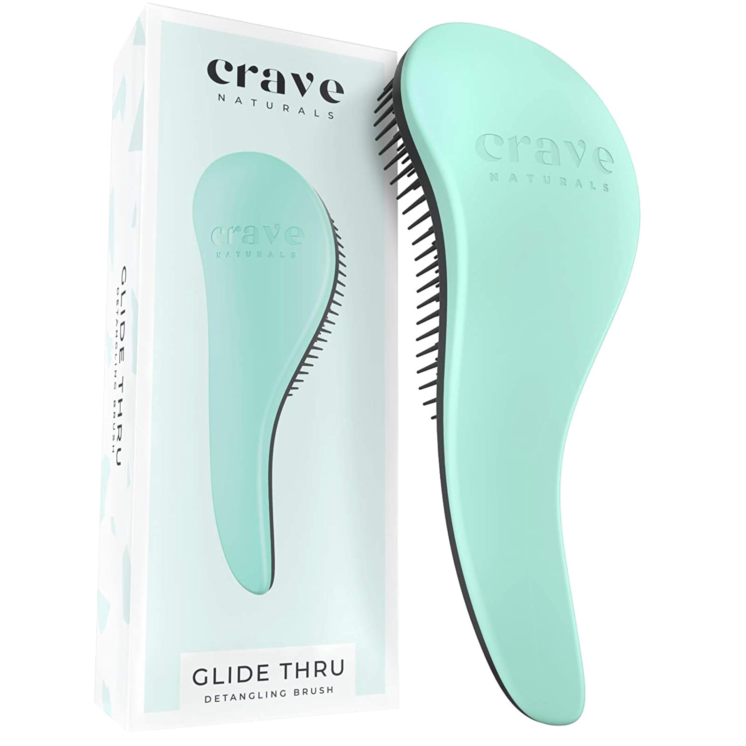 Crave Naturals Biggie Glide Thru brush detangling dry hair for easy styling.