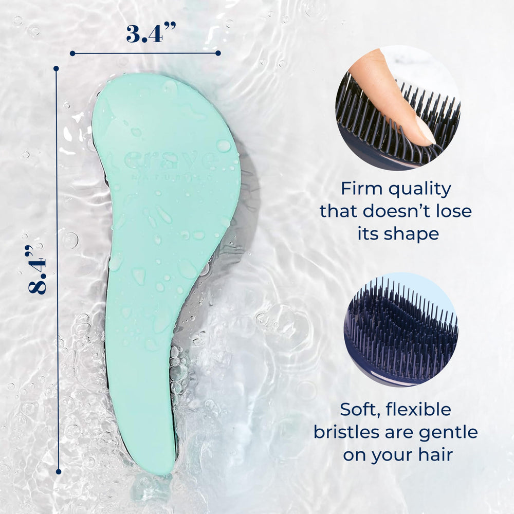 Crave Naturals Biggie Glide Thru brush with flexible bristles for gentler detangling.