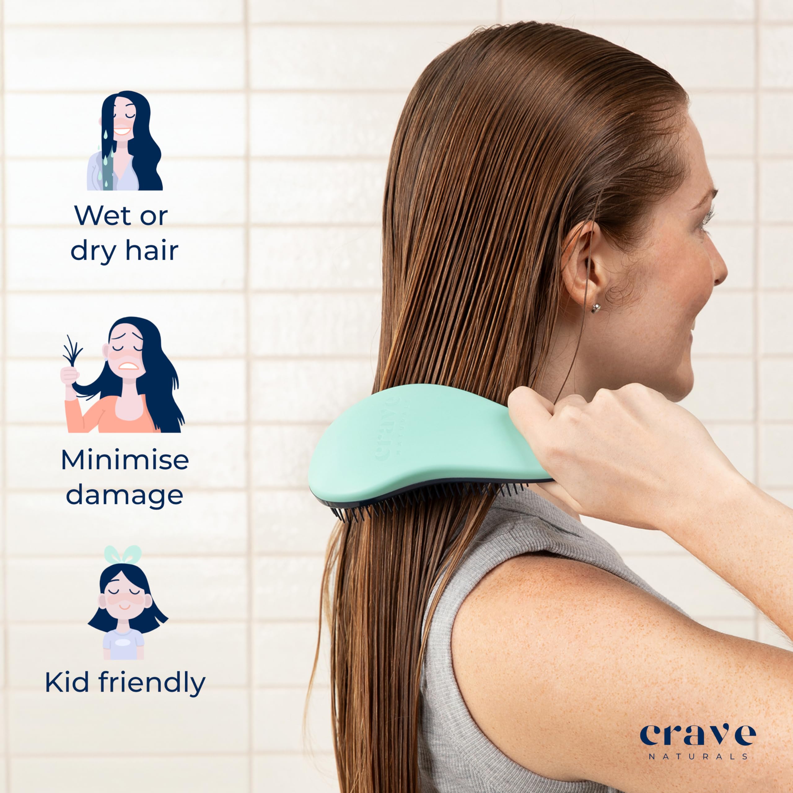 Crave Naturals Biggie Glide Thru brush is kid-friendly and ergonomic for family use.