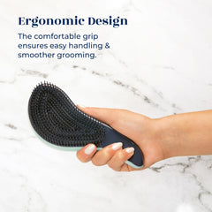 Crave Naturals Biggie Glide Thru brush soft bristles gently massage the scalp for comfort.